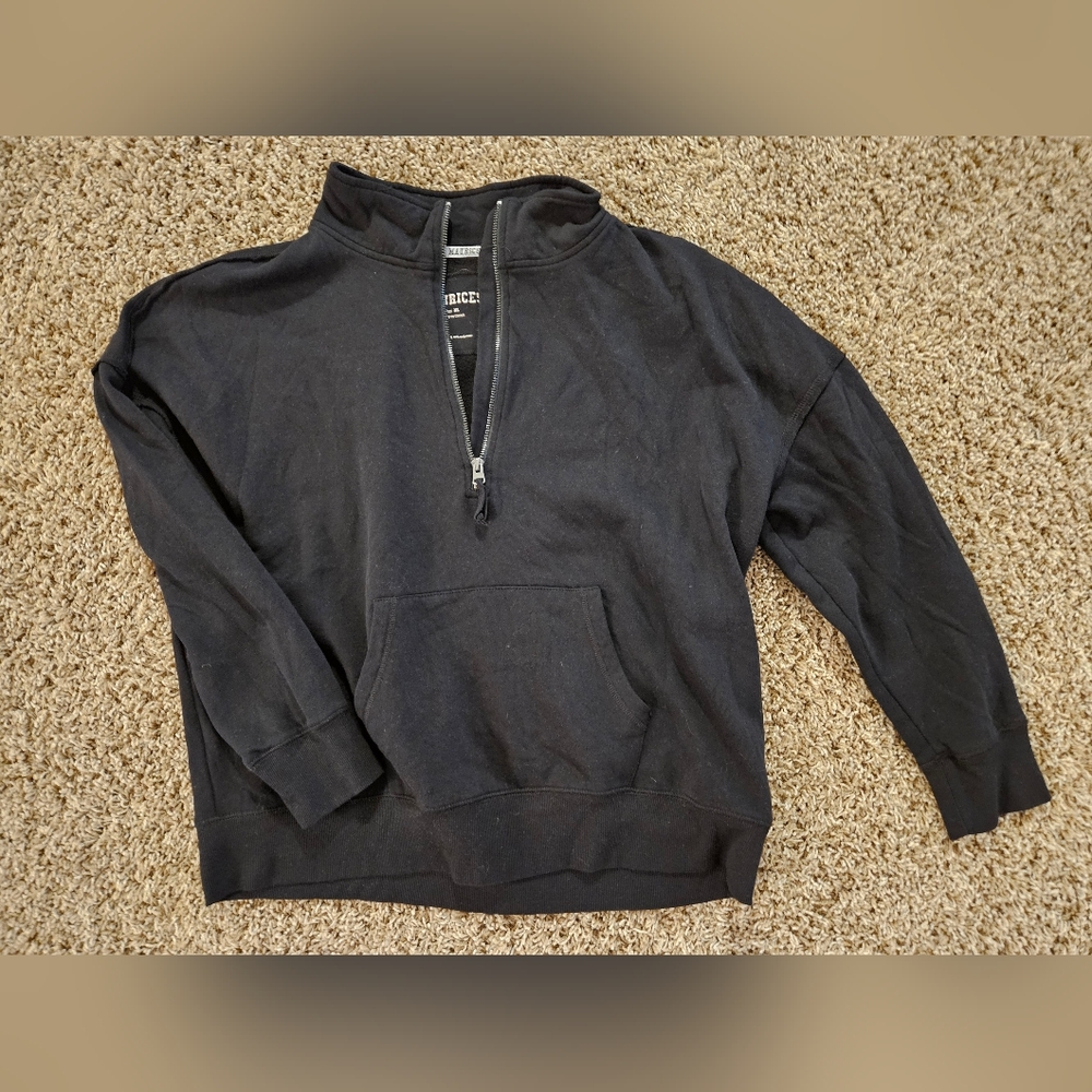 Black 1/4 Zipper Sweater